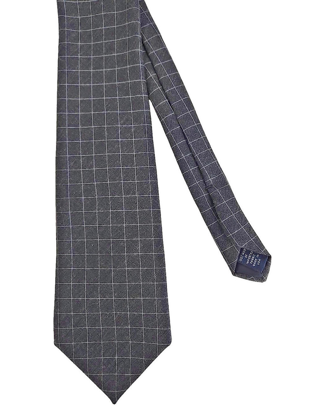 Vintage Brooks Brothers Makers Men's Tie 100% Wool Gray Plaid Made In USA